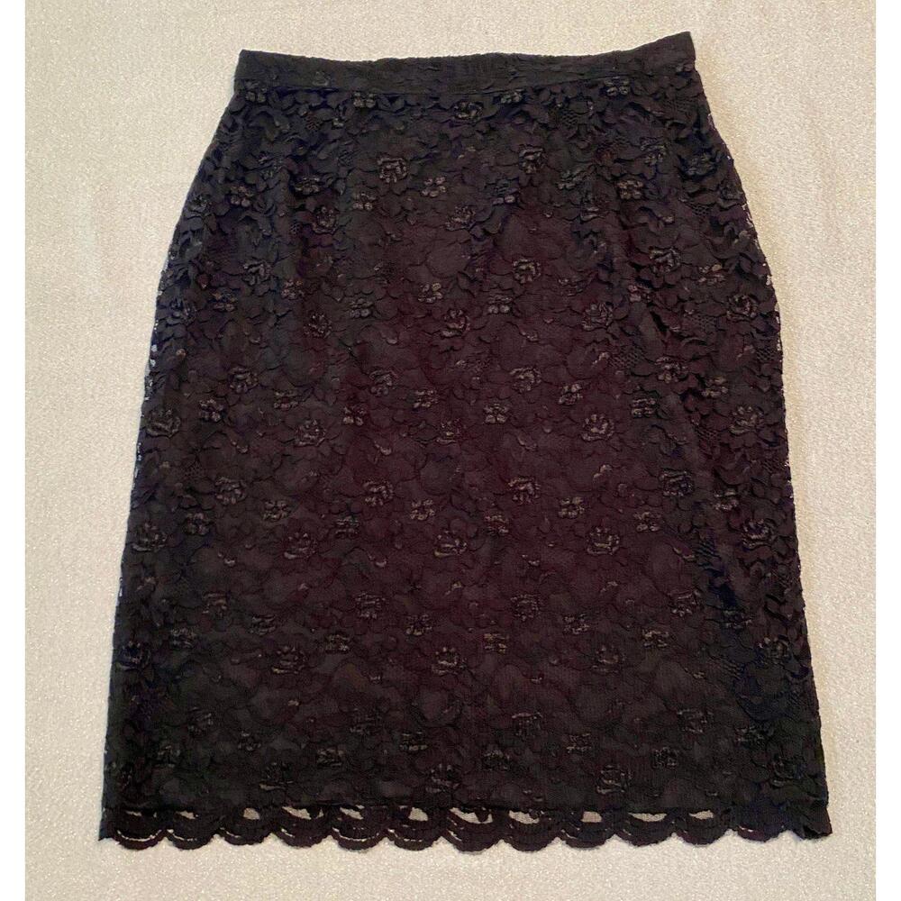Terry Lewis Classic Luxuries black scalloped skirt